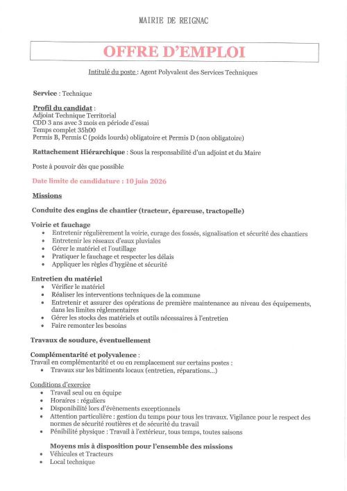 Page Recto Offre Emploi